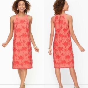 Talbots embroidered palm tree shift dress Size 8